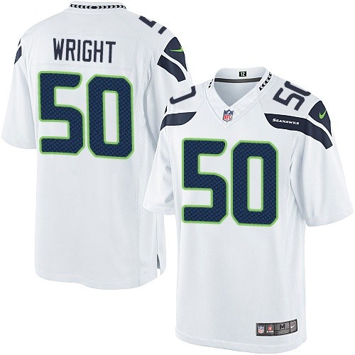 Men's Limited K.J. Wright Nike Jersey White Road - #50 NFL Seattle Seahawks